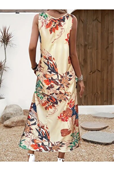 Bijuterria eyesof Γυναικείο φόρεμα με λαιμόκοψη με μοτίβο με τσέπες