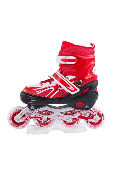 alpmodel Lighted Adjustable Silicone Wheel Metal Body Skates with Bag