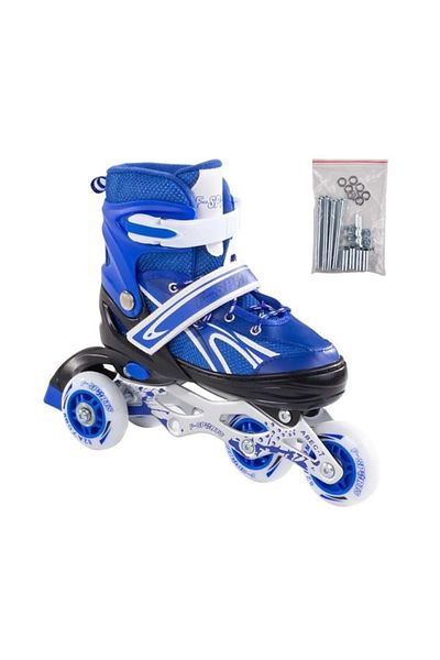 alpmodel Lighted Adjustable Silicone Wheel Metal Body Skates with Bag