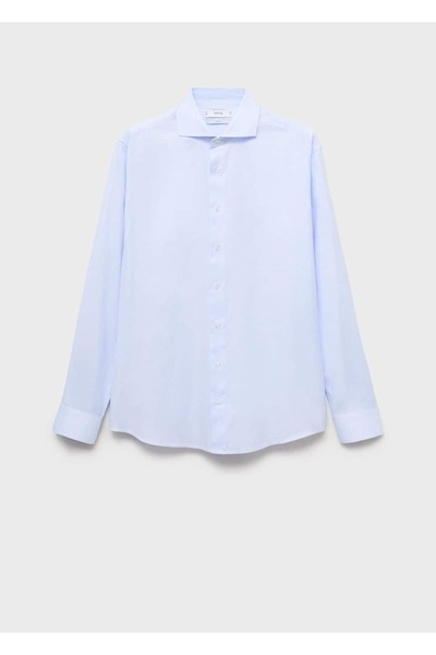 MANGO Man Slim fit mikro desenli twill gömlek