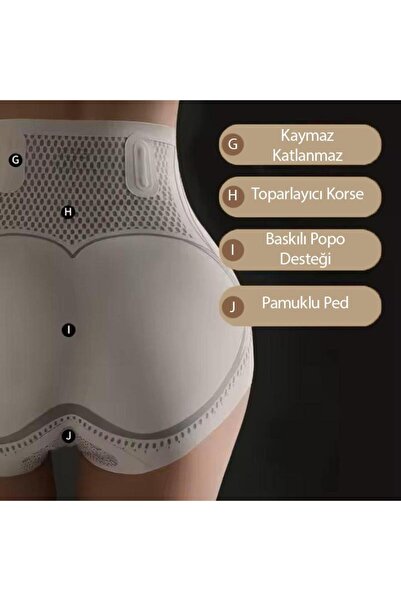 Textile Slot Kadın Dikişsiz Seamless Balen Destekli Kaymaz Bel V-Control Yüks...