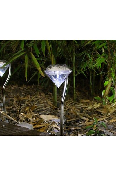 eyemazing Lampă solară LED de exterior EMazing Diamond Design, 30 cm, 2V, ABS, 600mAh, alb rece