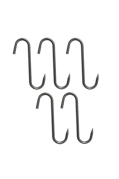 MDM Set 5 carlige macelar tip S, 23cm, Ø10 mm, inox