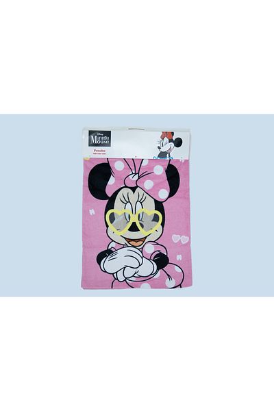 MINNIE Kids Poncho Towel – 100% Cotton Soft & Absorbent Hooded Bath Towel – Pink – Girl