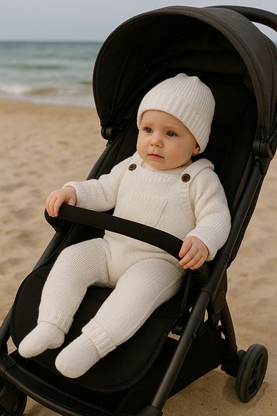 Nimini Kids Thessaloniki Knit Hat Knitwear Jumpsuit with Pocket Detail and Adjustable Straps (Sizes 3-24)