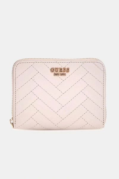 Guess محفظة ANNING SLG متوسطة الحجم بسحاب حول المرأة باللون الكريمي SWQG9508140-STO