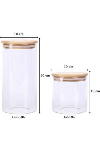 Generic MAMATOONS 6-Pack Glass Jars with Airtight Bamboo lids, Cookie Jar for Tea Coffee Beans Jellies, Food