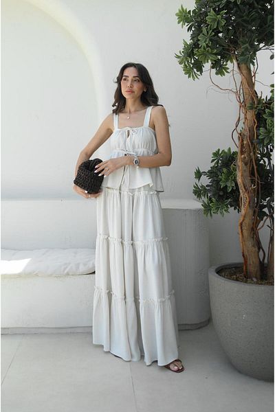 Havoş Natural Mendoza Blouse Skirt Set