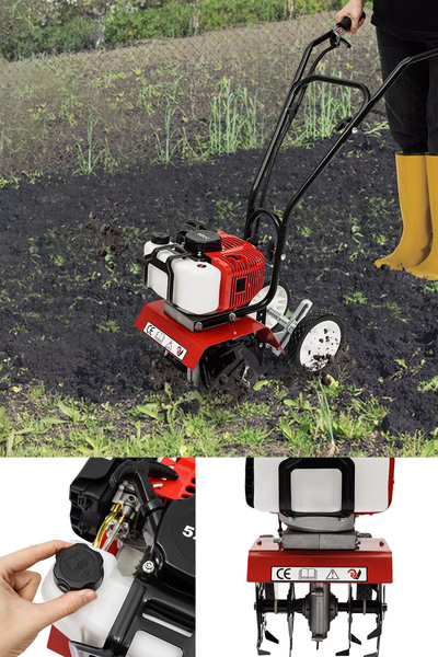 SUPERTURBO Germany 20HPX Motor Çelik Şanzıman Benzinli Ot Çalı Biçme Tekerlekli Mini Çapalama Toprak Çapası