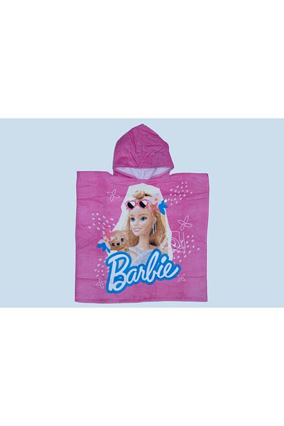 Barbie Kids Poncho Towel – Soft Hooded Towel For Girls – Pink