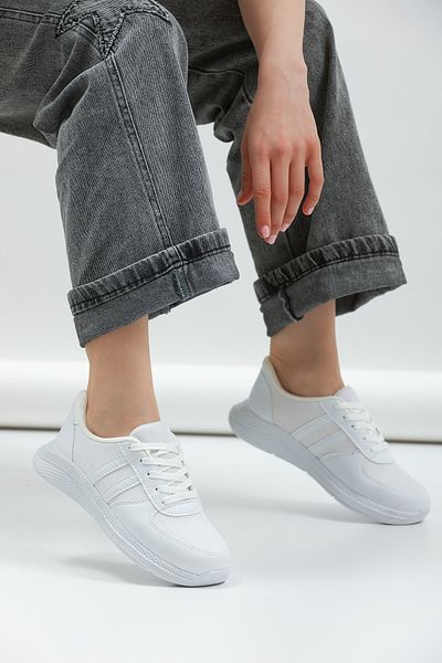 ALTUNTAŞ Femei - Bărbați - Unisex Pantofi sport casual cu talpă anatomică cu șireturi Pantofi alb