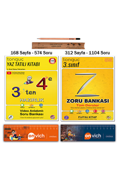 Tonguç Yayınları 4. Sınıf 3 ten 4 e Hazırlık Yaz Tatili Kitabı - 3. Sınıf Zor...