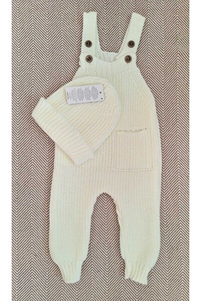 Nimini Kids Thessaloniki Knit Hat Knitwear Jumpsuit with Pocket Detail and Adjustable Straps (Sizes 3-24)