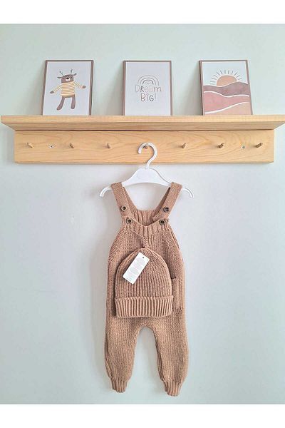 Nimini Kids Thessaloniki Knit Hat Knitwear Jumpsuit with Pocket Detail and Adjustable Straps (Sizes 3-24)