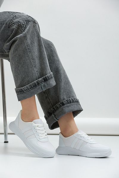 ALTUNTAŞ Femei - Bărbați - Unisex Pantofi sport casual cu talpă anatomică cu șireturi Pantofi alb