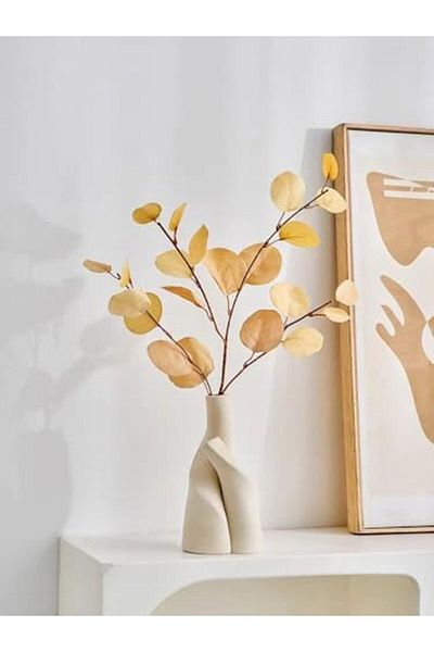 Generic Modern White Ceramic Flower Vases Set of 2 for Home Decor Aesthetic, Matte Boho Vase for Decor, Vase