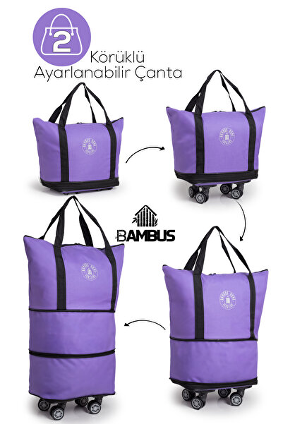 Bambus Home İki Körüklü Demonte Sessiz Tekerlekli Valiz/Çanta/Bavul