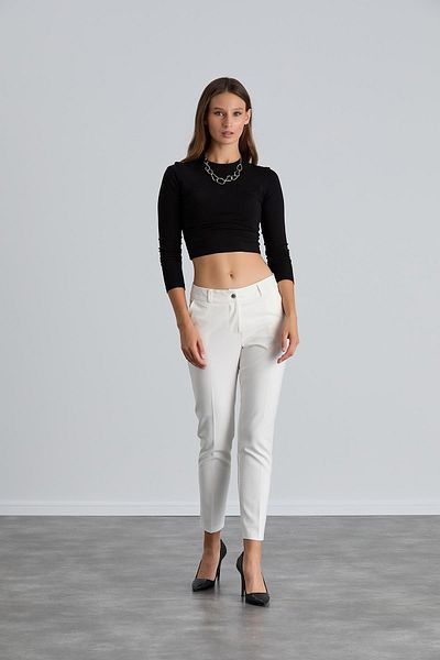 Işşıl Işşil 4548-Wrist Length Narrow Leg Fabric Trousers