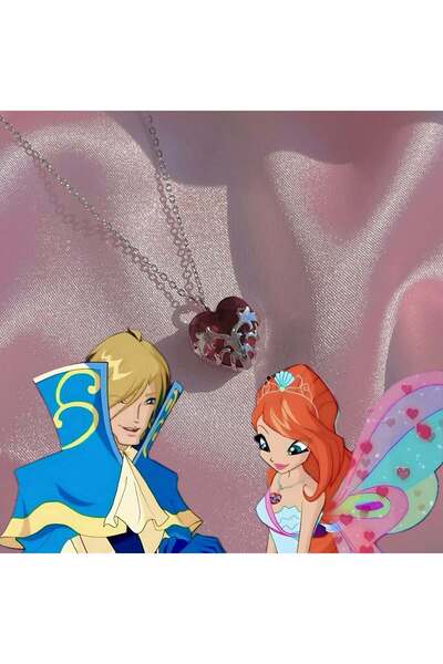 lilith accesuary Bloom Eraklyon Kırmızı Sarmaşık Kalp Kadın Kolye, Çelik Koly...