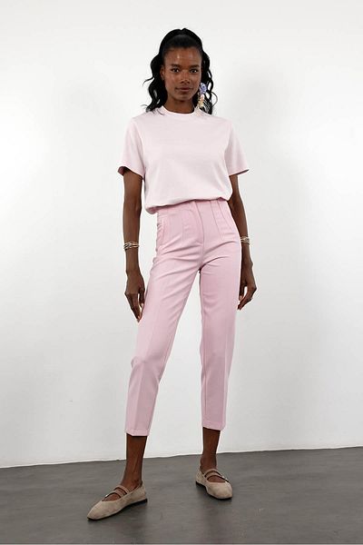 5in1Canpolat Pink Flat Front Trousers 5113
