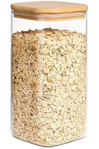 Generic ComSaf 1500ml Glass Storage Jars with Bamboo Lid