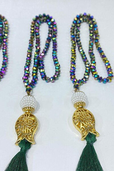 Limelia 99 de mărgele de rugăciune (Tesbih) cu cristale, cu ciucuri și lalele...