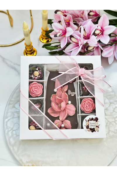 ksana choco El Yapımı Çilekli & Sütlü Belçika Çikolatası Hediye Kutusu – Çiko...