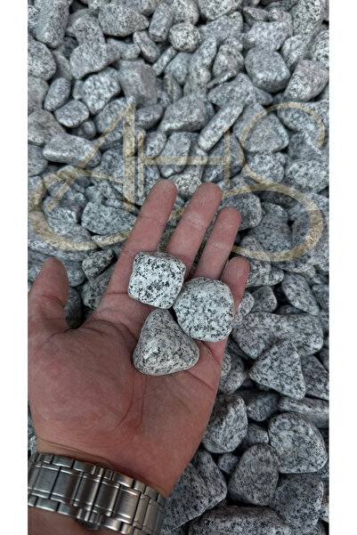AHS Doğal Granit Gri Dolomit Taşı 5 Kg 4-8 Cm Dere Çakıl Bahçe Peyzaj Saksı T...