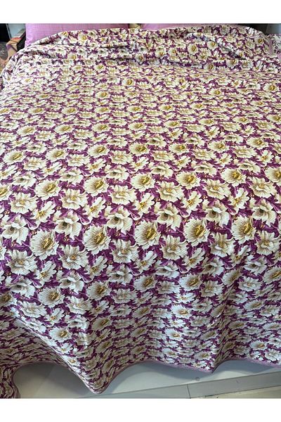 ŞENER HOME Daisy Pattern Printed 200X240 Cm. Double (Battal) Single Pike