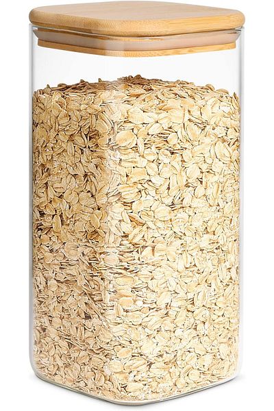 Generic ComSaf 1500ml Glass Storage Jars with Bamboo Lid