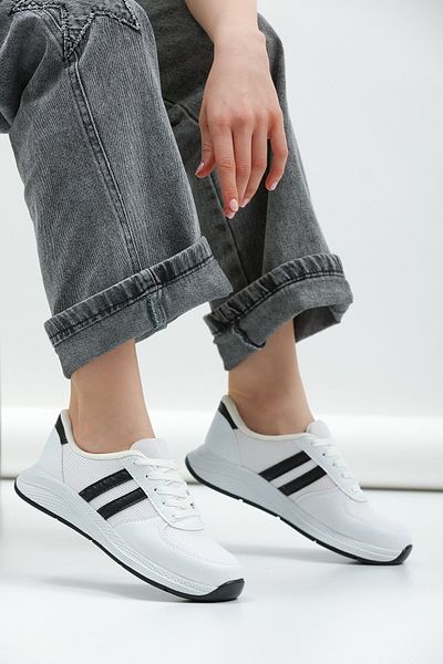 ALTUNTAŞ Femei - Bărbați - Unisex Pantofi sport casual cu talpă anatomică cu șireturi Pantofi alb Negru