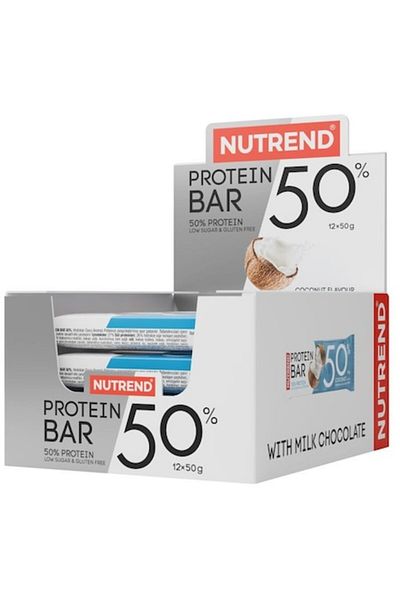 Nutrend Set 12 batoane proteice, Baton proteic 50%, Nutrend, 12x50g, aromă de cocos, ediție limitată
