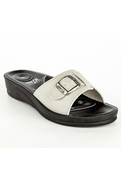 Muya Candy 6 Point - Anatomical Sole and Heeled Cream Women's Slippers