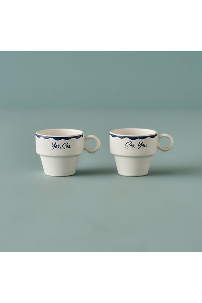 Bella Maison Marine Ceramic 2-Piece Espresso Set Blue (105 Cc)