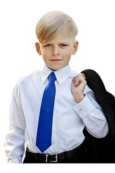 Uniquetrenders Cravata elastica din satin pentru baieti de la 5 la 10 ani