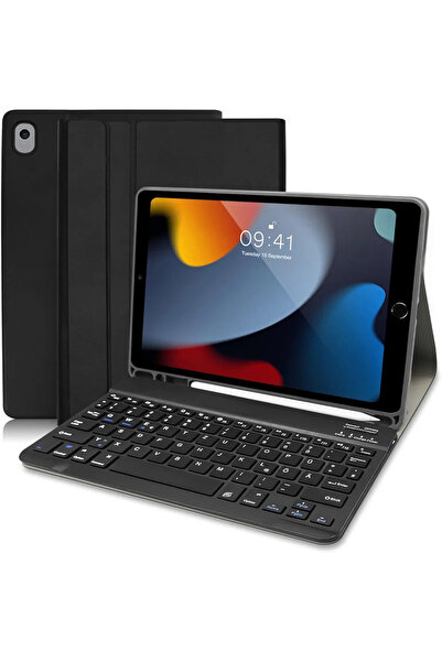 Fogy İpad 7.8.9.nesil 10.2 Uyumlu Için Çıkarılabilir Bluetooth Türkçe Klavyeli Kılıfı