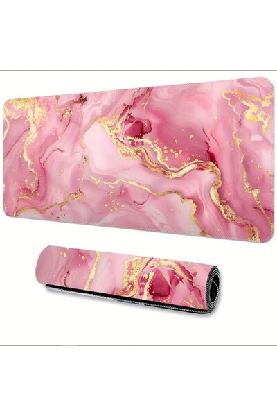 sgeteknoloji 70X30 cm Pink Marble Design Anti-Slip Base Speed Surface Gamer Mouse Pad Gaming