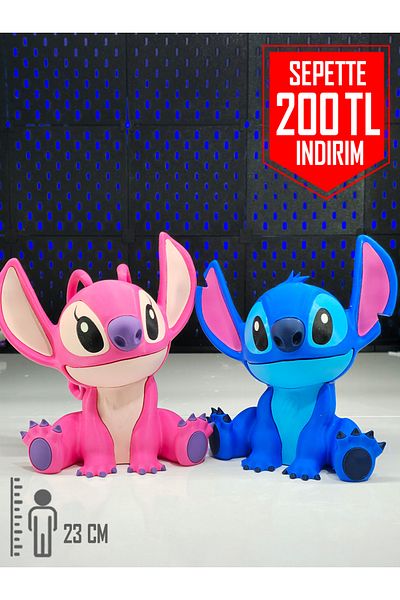 Suelo Butik Giant Size! 26cm Stitch and Angel Figure Stitch and Lilo Movie Characters Figure Toys (2 Pieces)