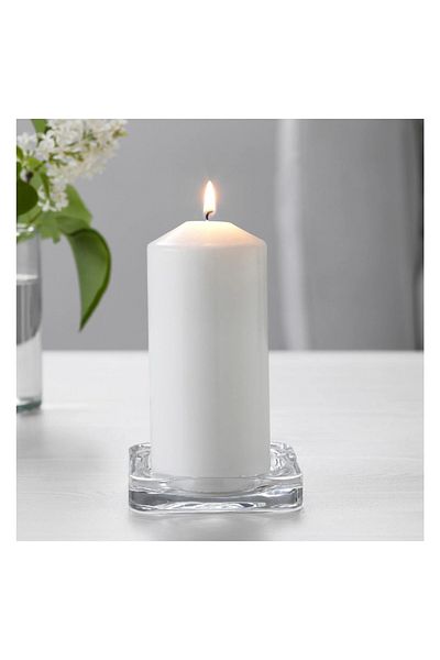 IKEA Glass Candle Plate, 10X10 cm 2 Pieces