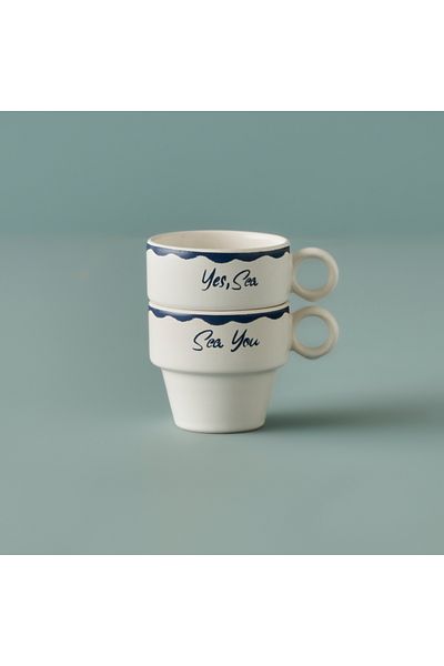 Bella Maison Marine Ceramic 2-Piece Espresso Set Blue (105 Cc)