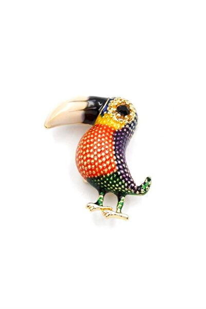 Genel Markalar Tukan Kuşu Broş - ÇOK RENKLİ