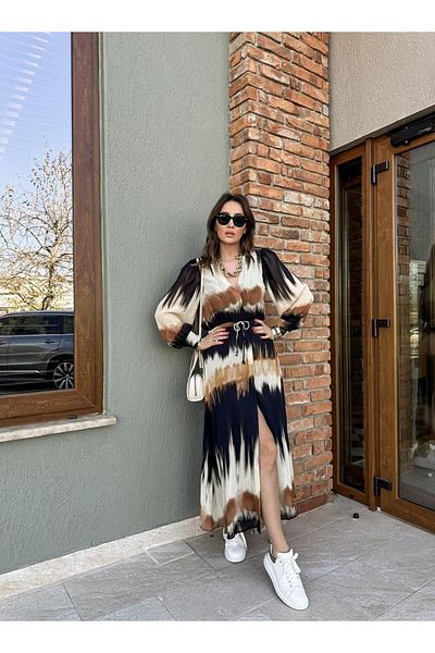 Zerrincan Giyim Black tie dye pattern original dress
