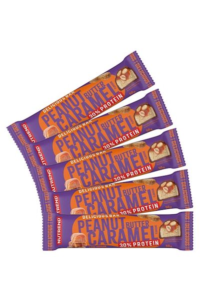 Nutrend Set de 5 batoane proteice delicioase, Nutrend, aromă de unt de arahide și caramel