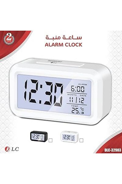 DLC ساعة منبه إلكترونية رقمية LED مع تقويم ومقياس حرارة