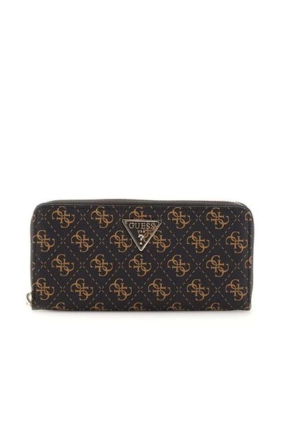 Guess Dámská hnědá peněženka Laurel Slg Large Zip Swqe8500146-bnl