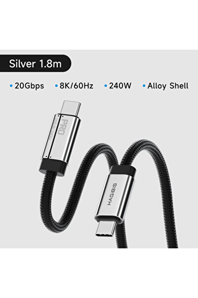 Choice كابل هاجيبيس USB C إلى USB C كامل الوظائف 1.8 متر - 20 جيجابت في الثان...