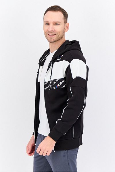 Puma X Bmw Motorsport Men Sportswear Fit Long Sleeve Outdoor Full Zip Hoodie, Black