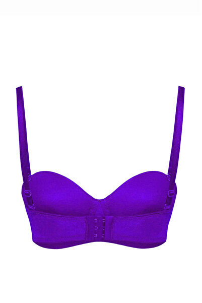 LİBELLA İÇ GİYİM Women's Laser Cut Comfortable Bra – Seamless and Non-Supportive – Purple Color – Strapless Bra