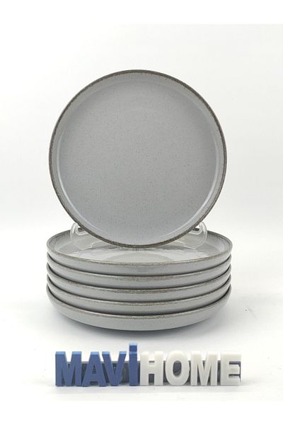 MAViHOME Moderna 6-Piece Gray Dessert Plate 19 cm