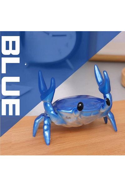 Choice Blue 1pc Multi-functional Crab-shaped Desk Organizer & Phone Holder - Unique Decorative Pen Holder A